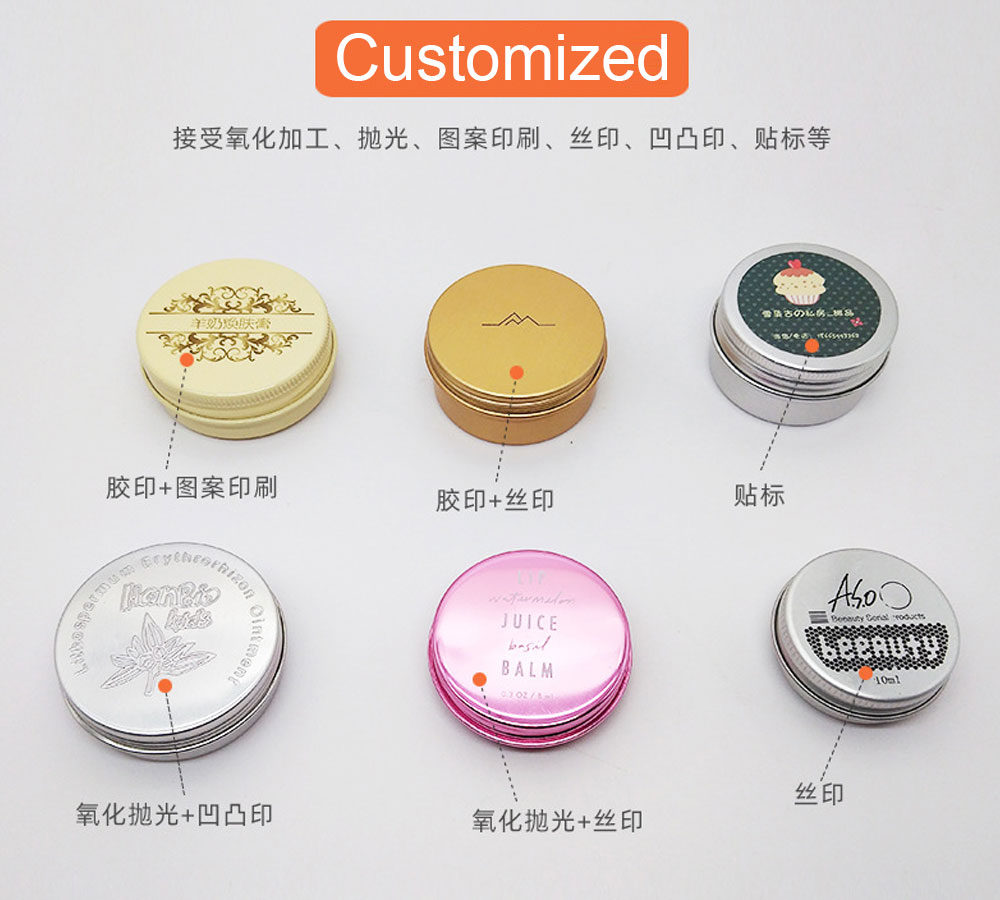 Metal bottle label skin care tin box logo product aluminum container gift box face cream cleansing round packaging waterproof