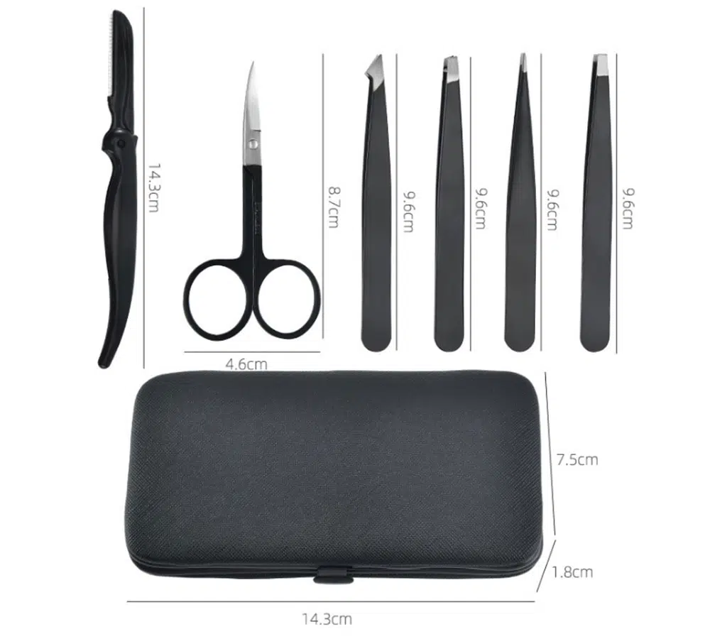 The tweezers set are professionally designed, precise, and fully aligned, can accurately clamp and remove short, sparse, and thin eyebrows or ingrown hairs, and reduce the pain during hair removal.